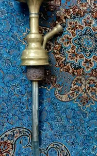قلیان برنجی قدیمی جنس دار