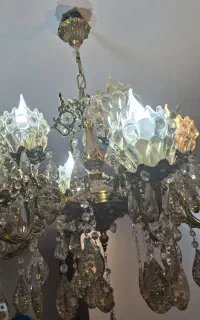 لوستر برنجی 6 شاخه 12 شعله