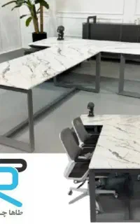 میز صندلی کتابخانه کانترمبل شمش استیل کروم فلز چرم