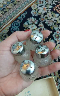 نمکدان بلور کوچک قدیمی نونو 4 عدد