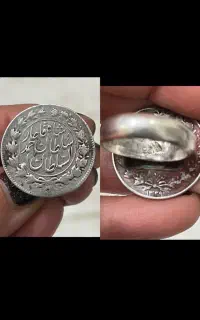 انگشتر سکه قدیمی رکاب تمام نقره ۹۲۵