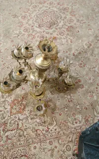 لوستر ال ای دی بزرگ لوستر برنجی