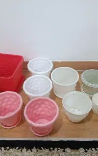 تعدادی گلدان پلاستیکی