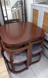 میز نهار خوری کم جا چوب ضخیم