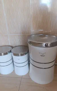 سرویس پاسماوری29 پارچه کمر باریک خطی نقره‌ایی سفید