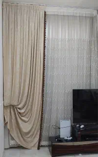 پرده حریر با دوتا والون