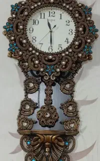 ساعت دیوای تابلو فرش دو عدد پرده کرکره ای