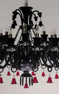 لوستربلور باکارات۲۴شعله حالت دو طبقه مشکی کریستالی