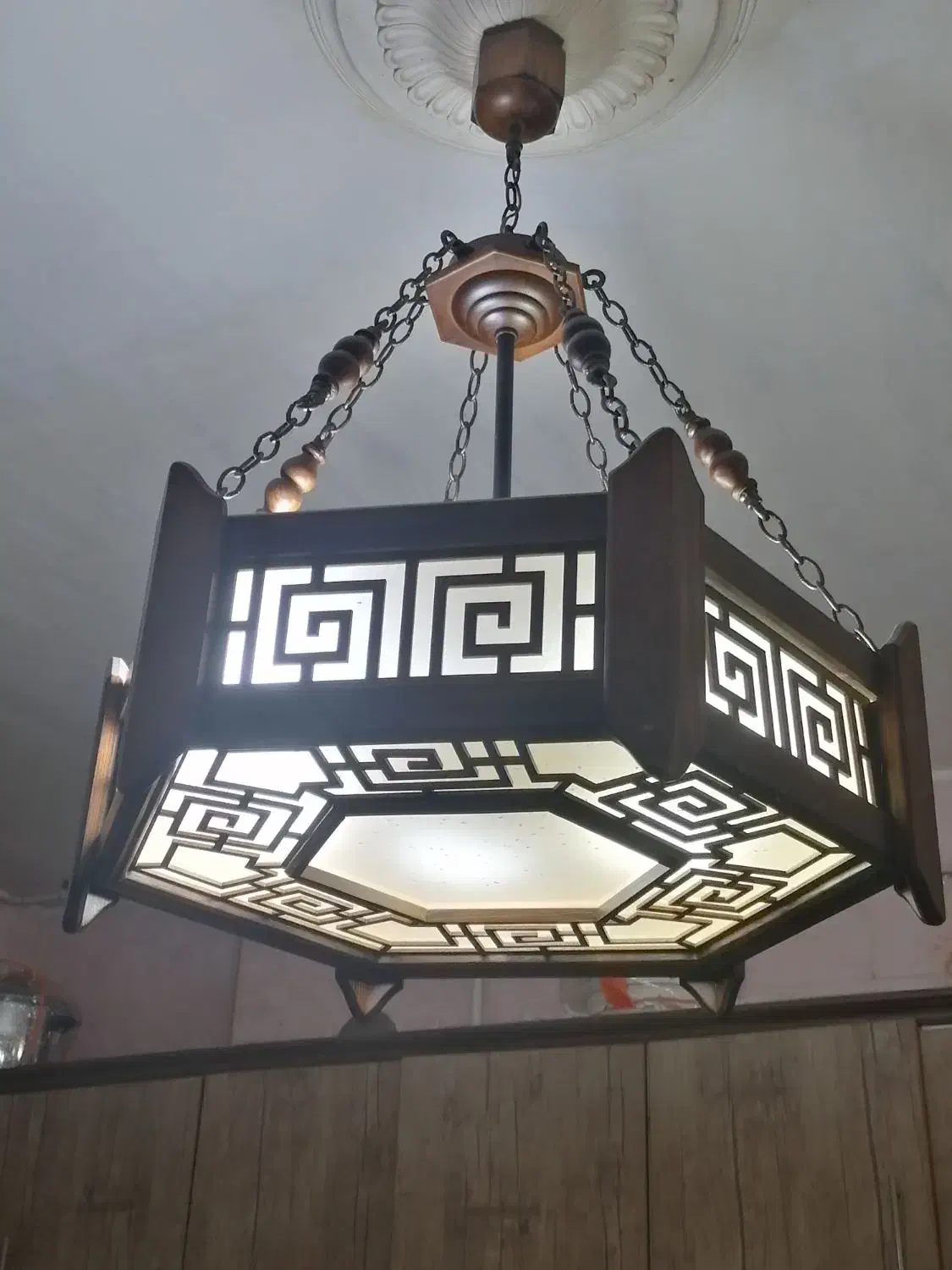 لوستر چوبی|لوستر و چراغ آویز|کرمانشاه, |دیوار