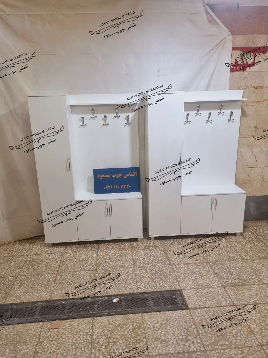 جالباسی و جاکفشی الماس چوب (طول ۱۲۰ × ۳۵ × ۱۸۵ )|جاکفشی، کمد، دراور|تهران, اوقاف|دیوار