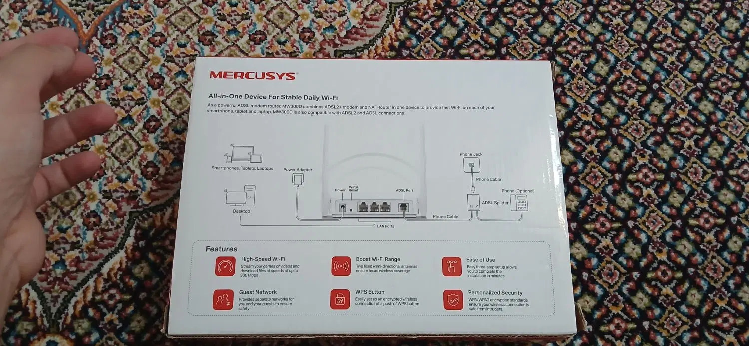 مودم mercusys ADSL2|مودم و تجهیزات شبکه|تهران, خواجه نظام الملک|دیوار