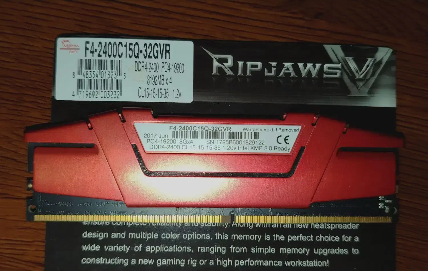 ram 8 gb 2400 Ripjaws|قطعات و لوازم جانبی رایانه|تهران, شهرک هما|دیوار