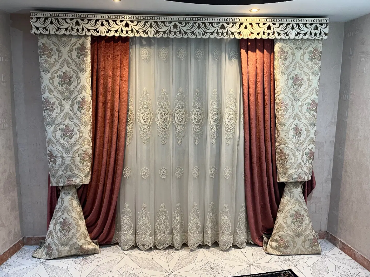 پرده|پرده، رانر، رومیزی|رشت, چمارسرا|دیوار