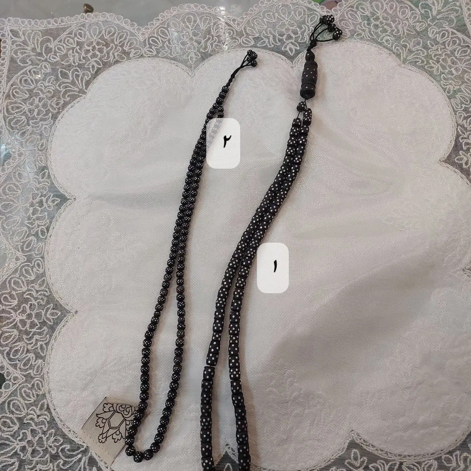 تسبیح هسته خرما و نقره کوب|کلکسیون اشیاء عتیقه|مشهد, چهارباغ|دیوار