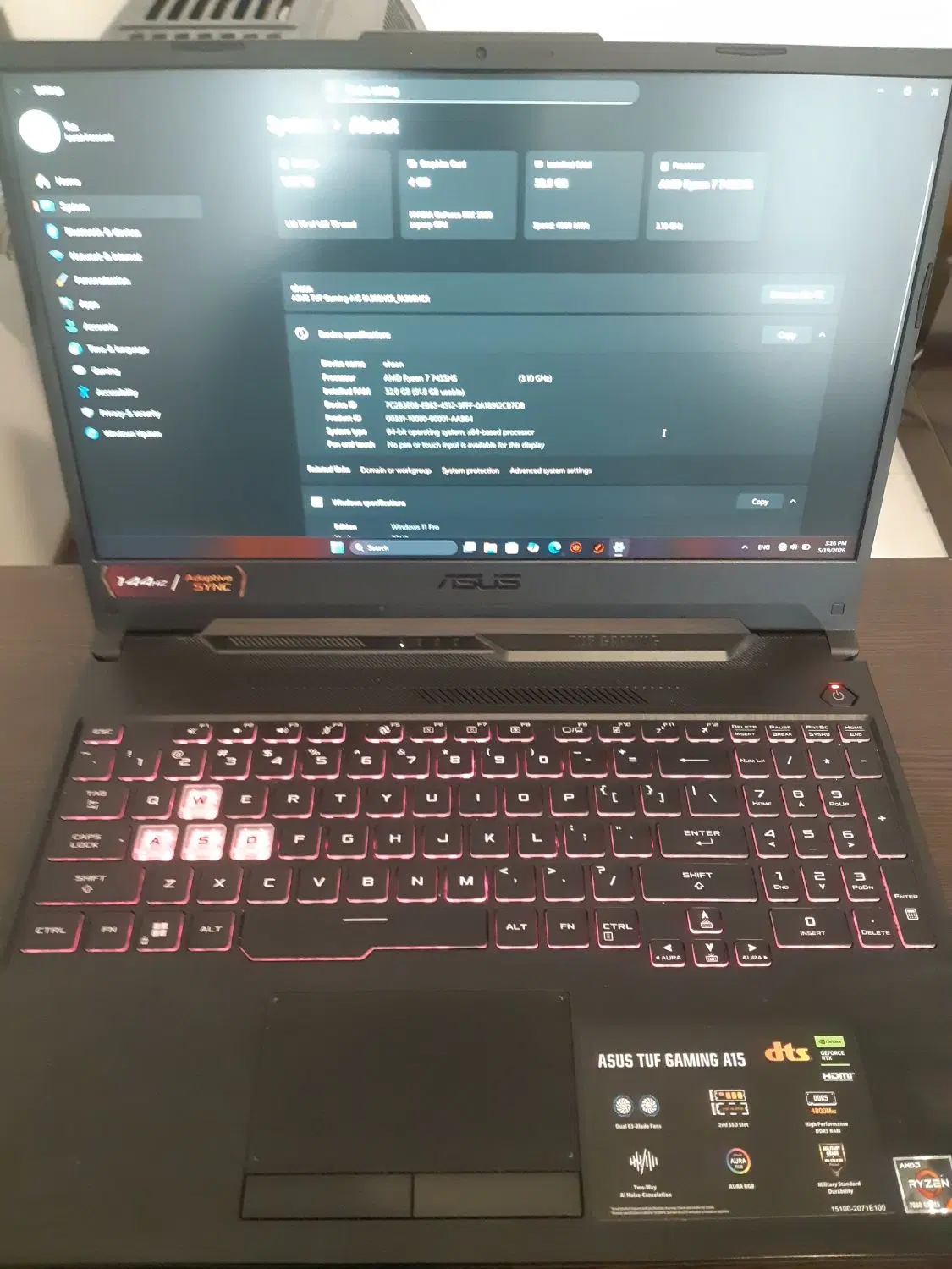 asus tuf gaming a15|رایانه همراه|تهران, هاشمی|دیوار