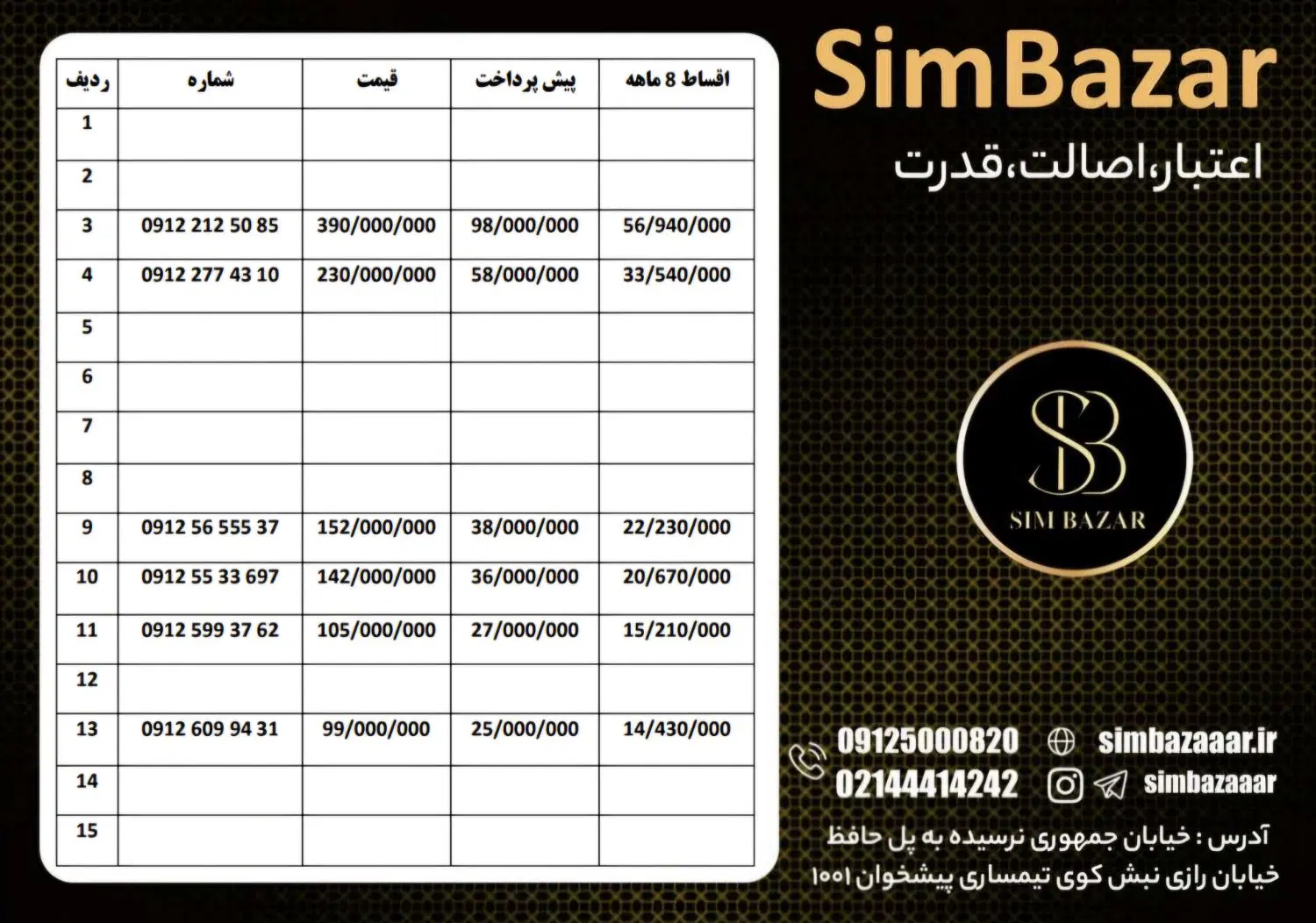 09125993762|سیمکارت|رشت, کوی امام رضا|دیوار