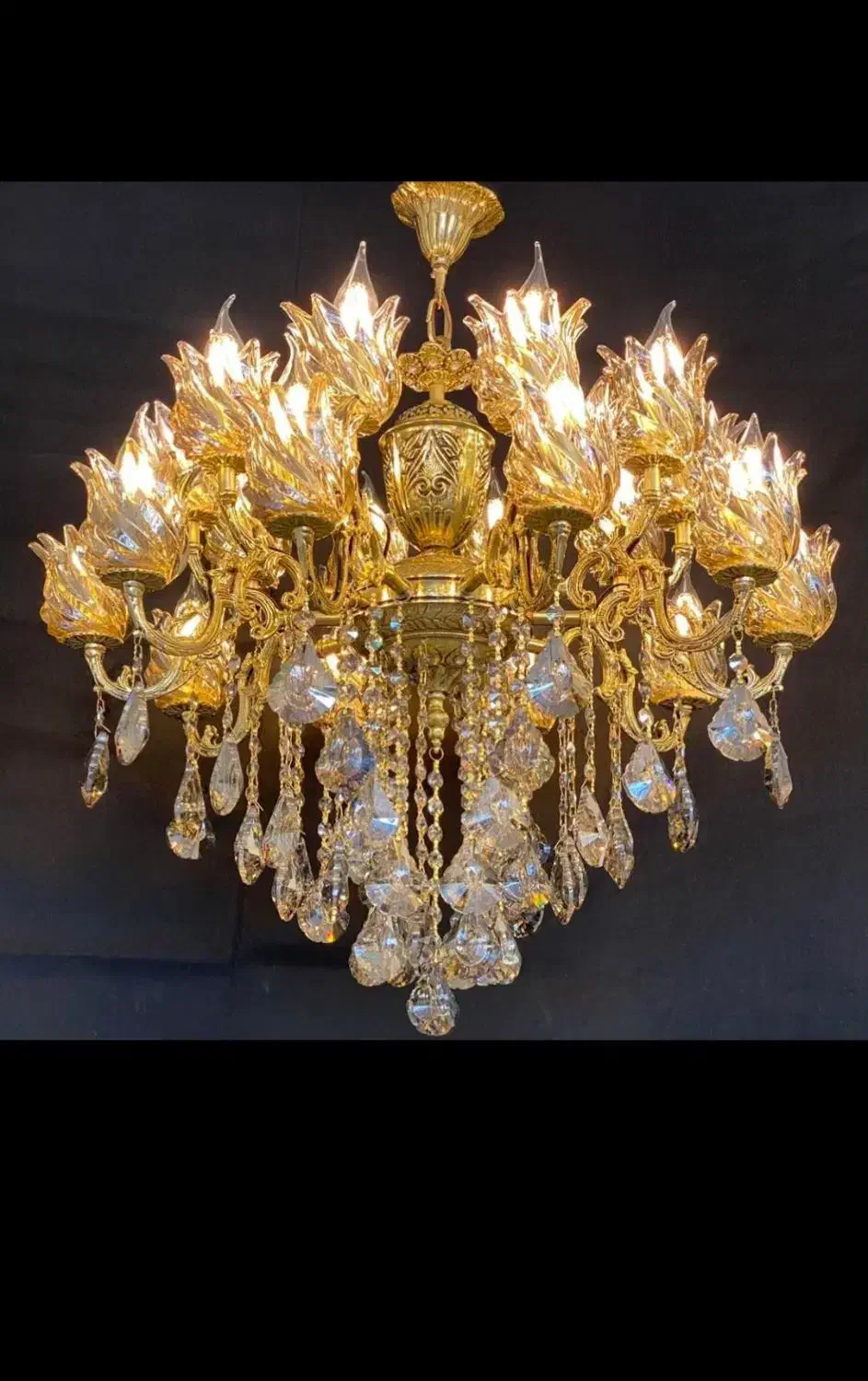 لوستر برنجی ۶+۶ بازار نسیم شهر|لوستر و چراغ آویز|نسیمشهر, |دیوار