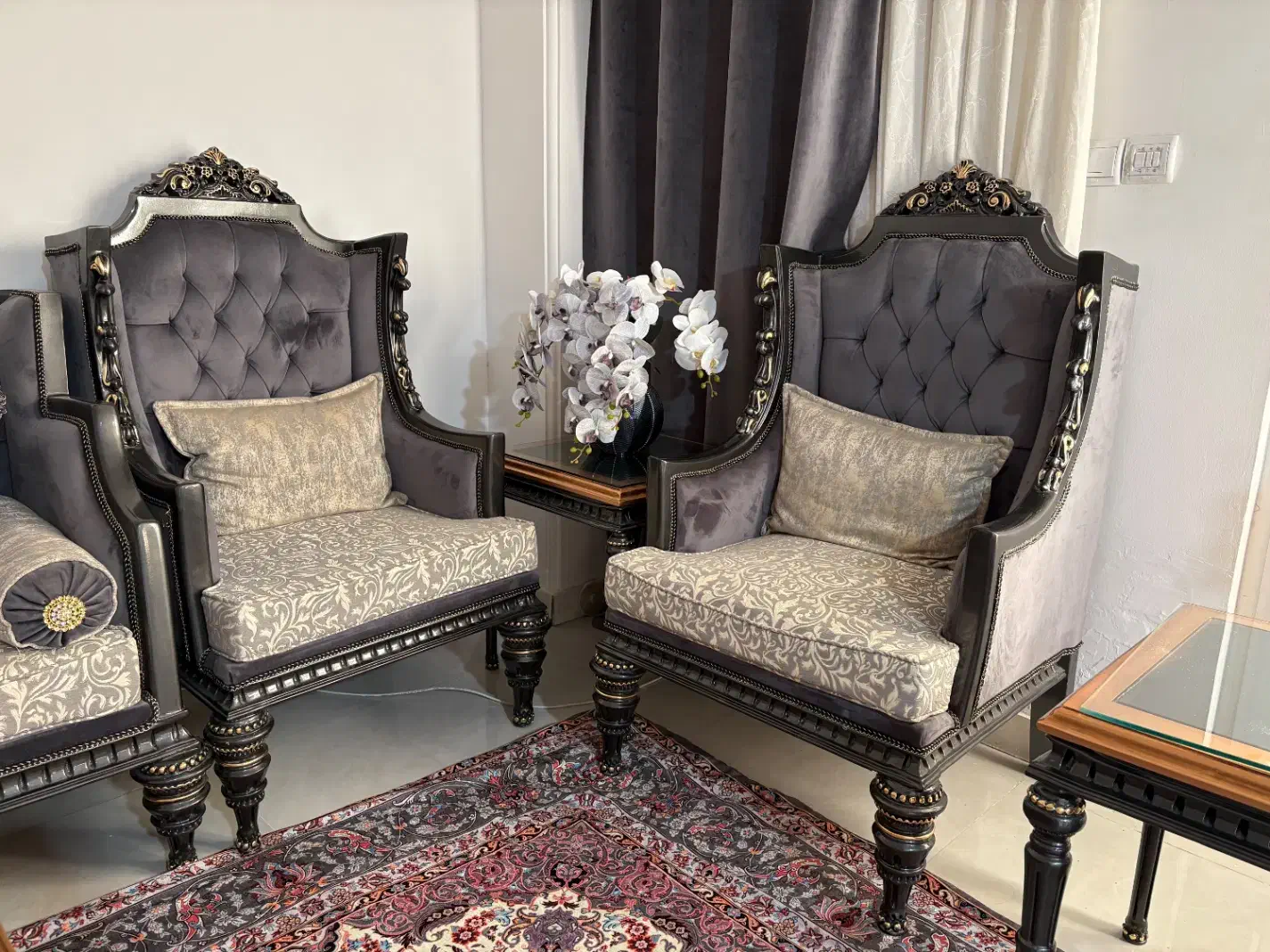 مبل۷نفرهعسلی میزتیوی والان پرده|مبلمان خانگی و میز عسلی|تهران, شهرک آزادی|دیوار