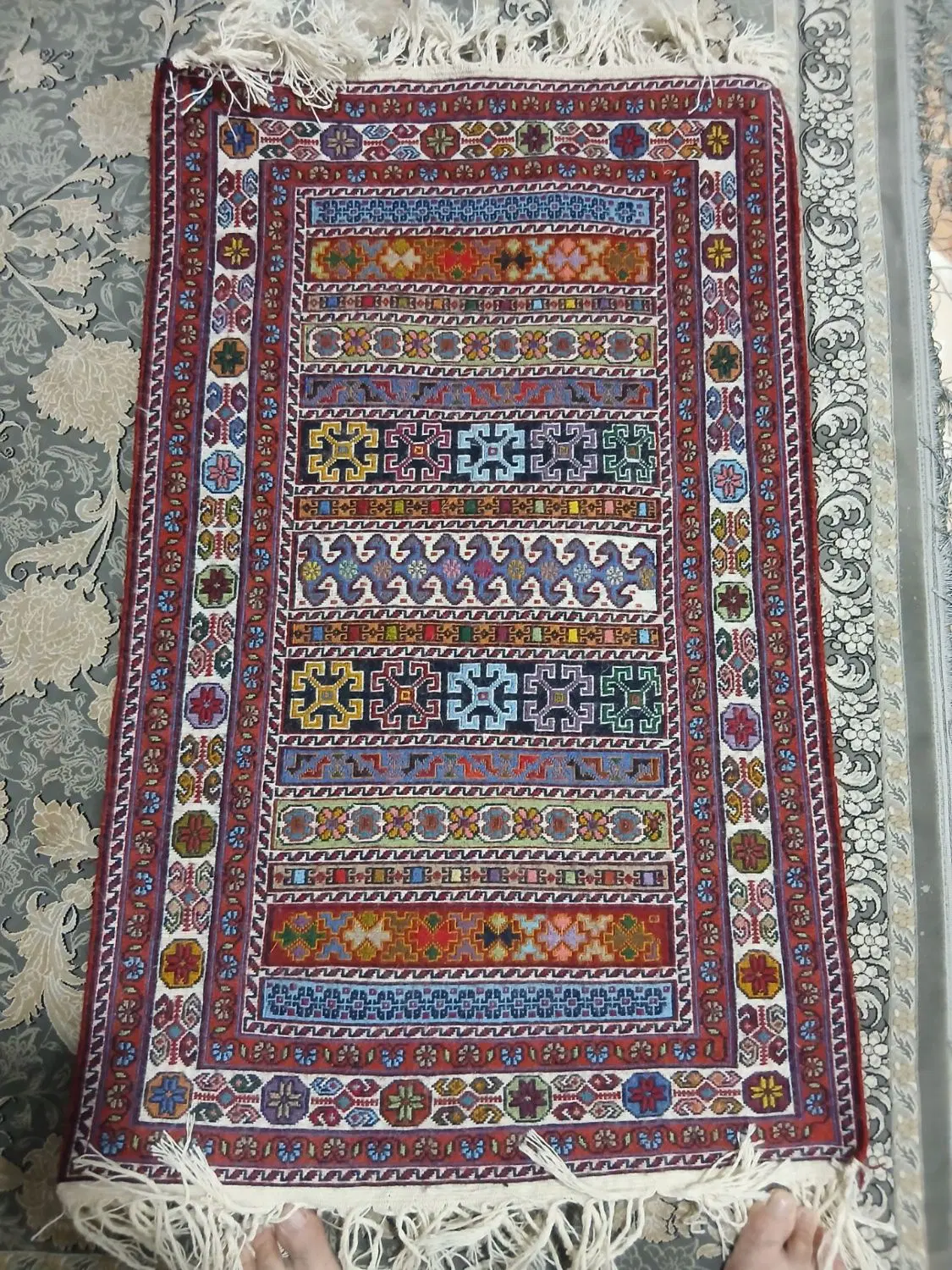 دست باف|گلیم، جاجیم، گبه|قم, زنبیل آباد|دیوار