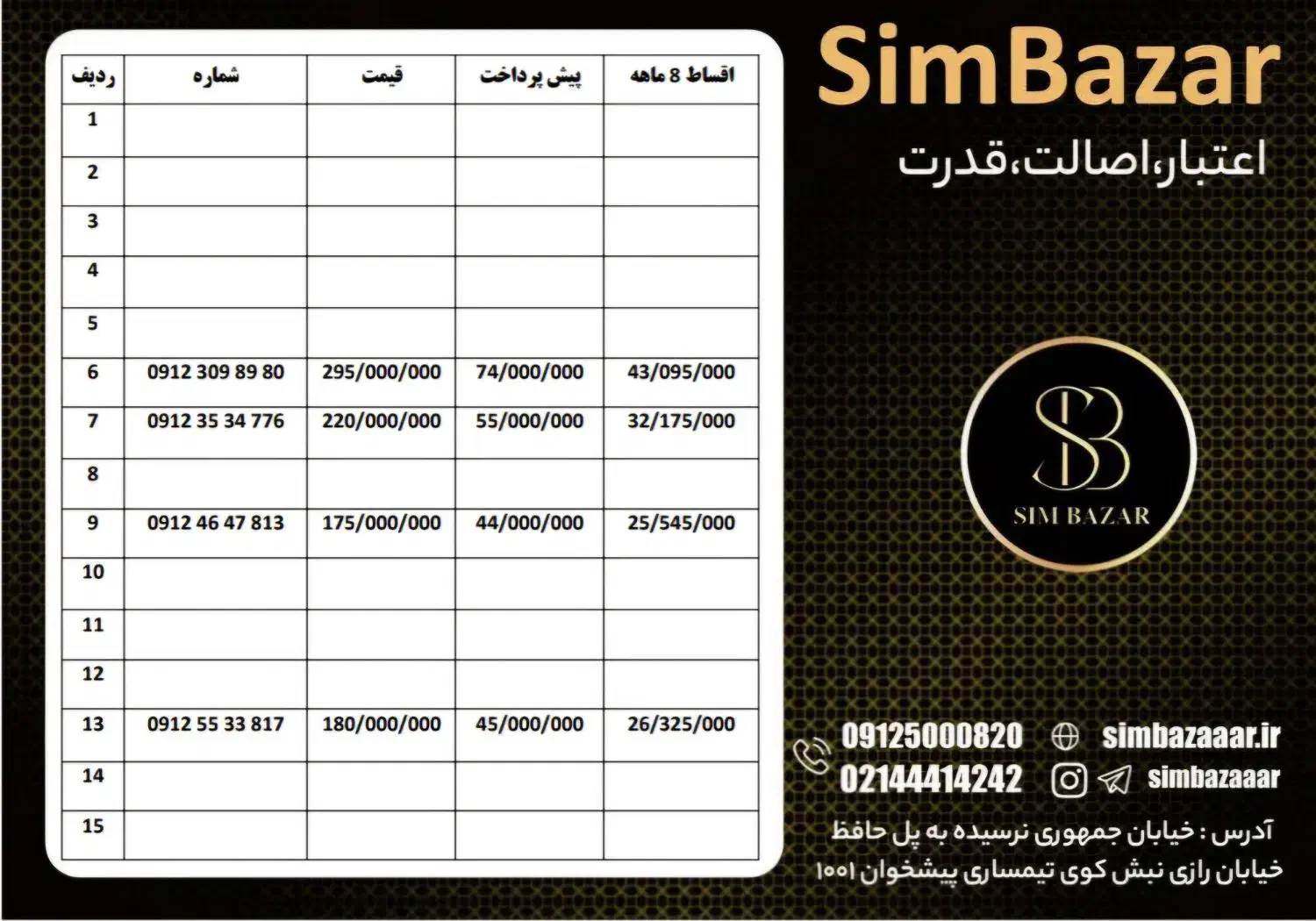 0912.917.07.24|سیم‌کارت|بندرعباس, |دیوار