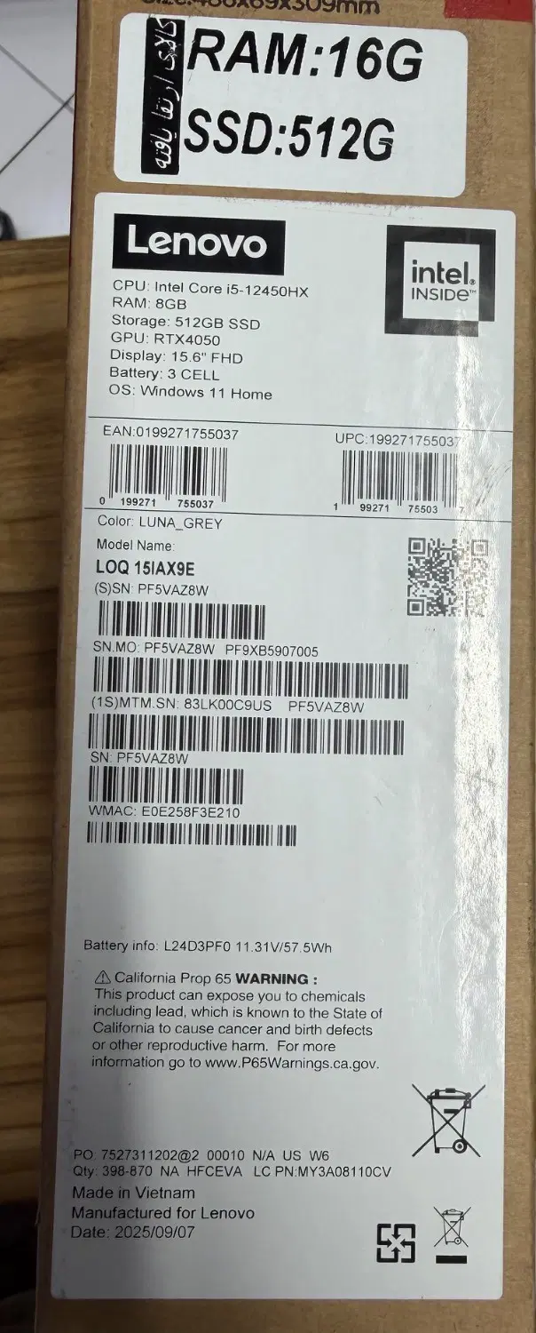 LENOVO LOQ 15IAX9E|رایانه همراه|تهران, شهران شمالی|دیوار