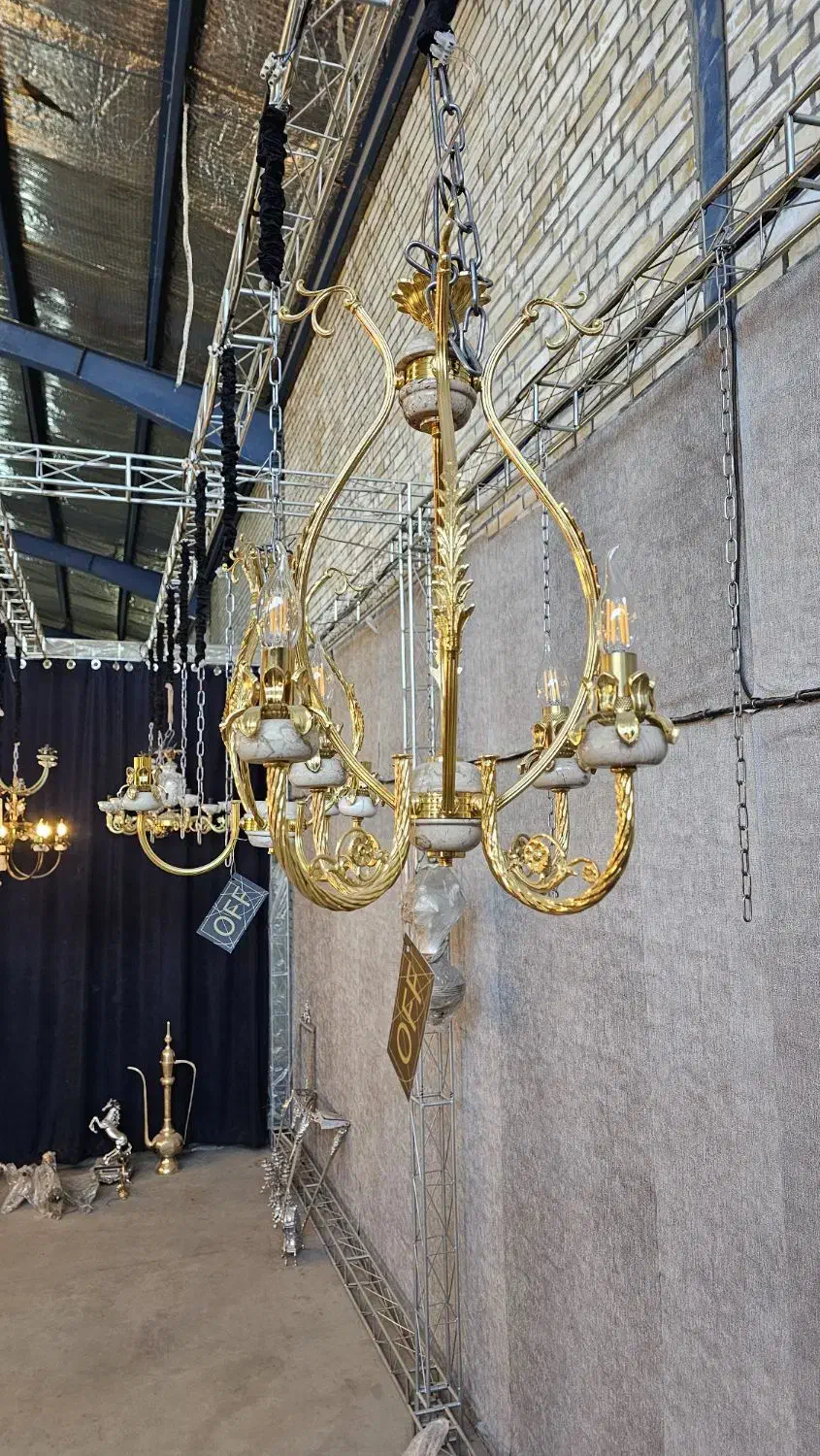 لوستر سنگی و برنزی جدید|لوستر و چراغ آویز|رباط‌کریم, شهرک صنعتی صباشهر|دیوار