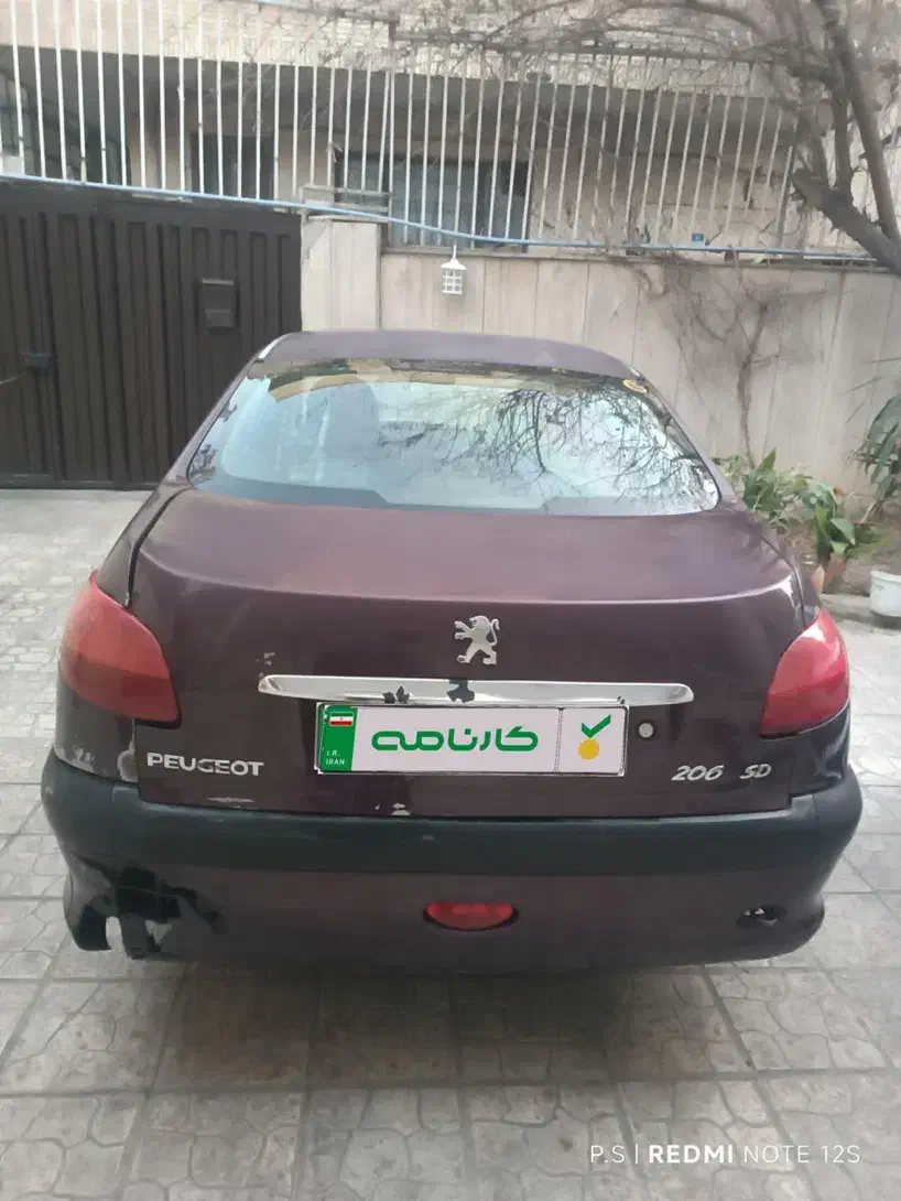 206 sd 1388 با ضمانت کارنامه|خودرو سواری و وانت|تهران, شیخ هادی|دیوار