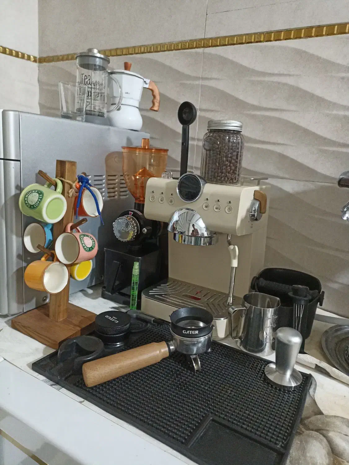 اسپرسو ساز به همراه آسیاب +لوزام|سماور، چایساز، قهوهساز|کرمانشاه, |دیوار