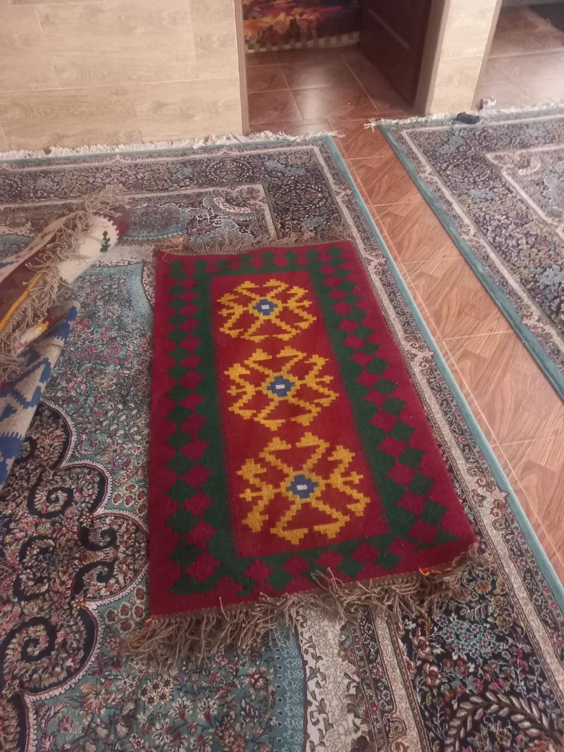 گلیم پشمی|گلیم، جاجیم، گبه|هفدر, |دیوار