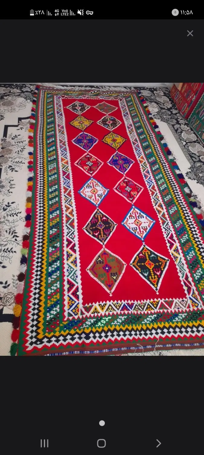 گلیم|گلیم، جاجیم، گبه|شیراز, ملاصدرا|دیوار
