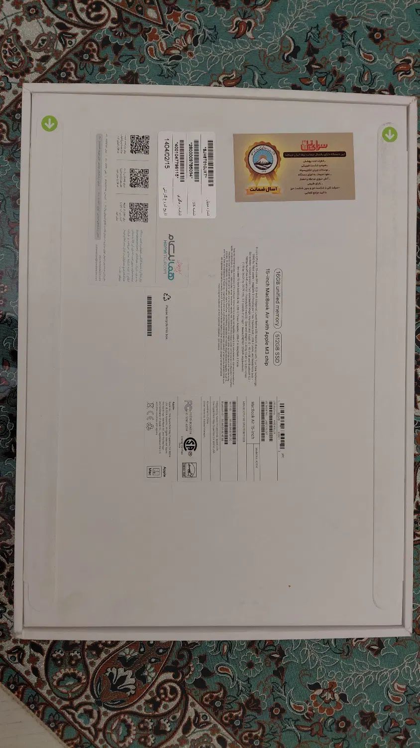 MacBook Air M3 15inch 16Gb 512SSD|رایانه همراه|تهران, ارامنه|دیوار