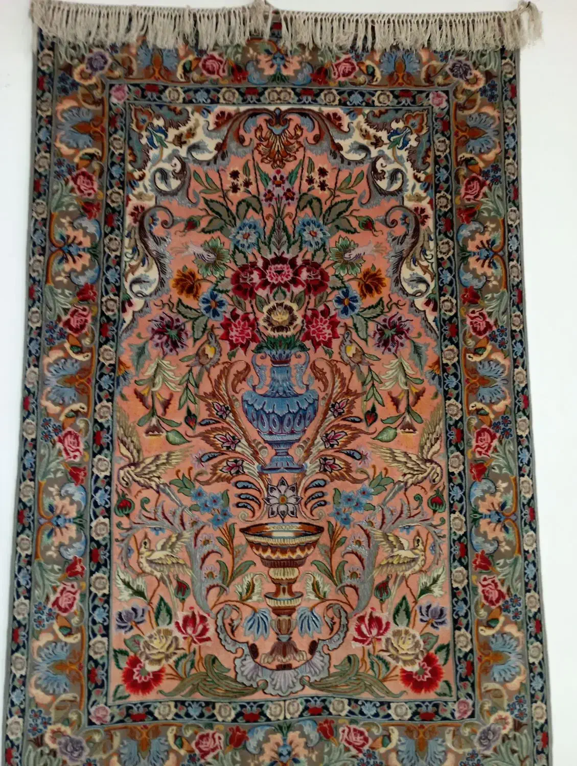 قالیچه چله و گل ابریشم|فرش|کرمانشاه, |دیوار