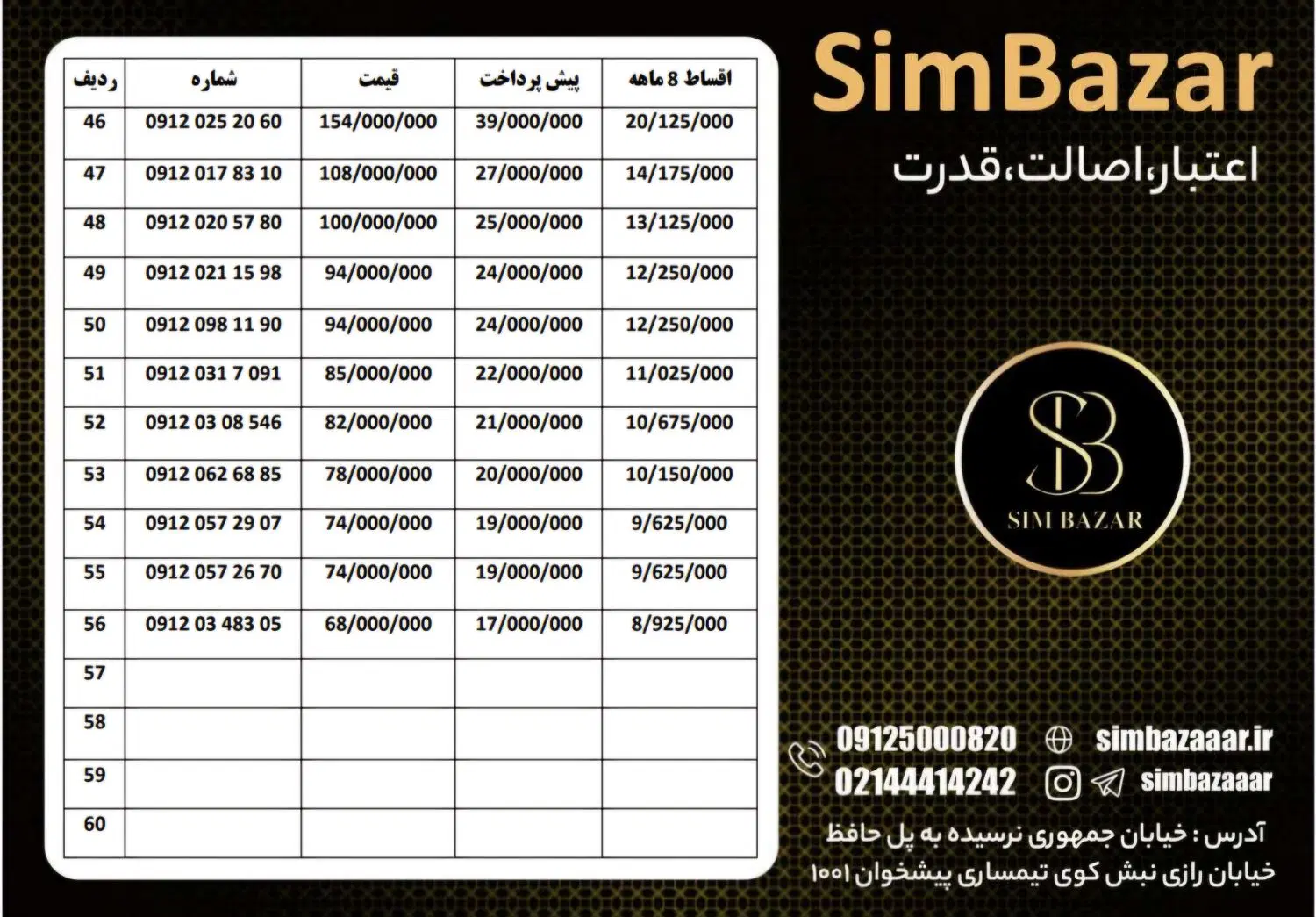 0912.714.39.60|سیم‌کارت|اندیشه, اندیشه فاز ۱|دیوار