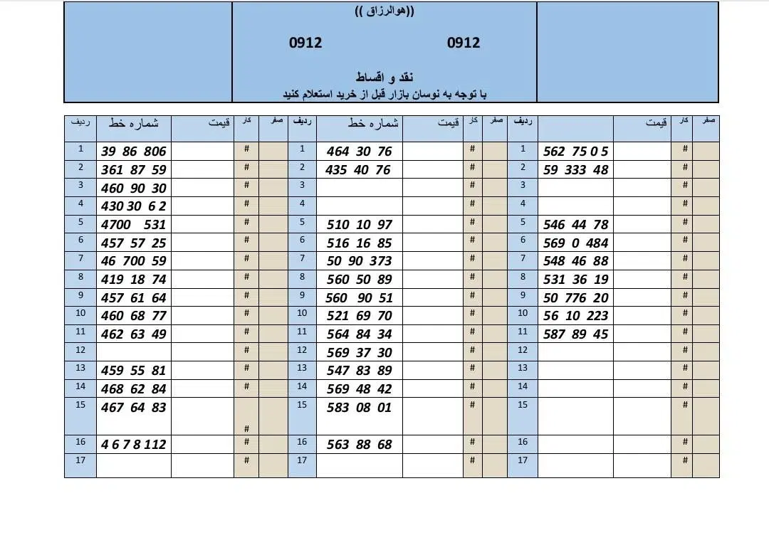 0912.03.09.412|سیم‌کارت|تهران, صفا|دیوار