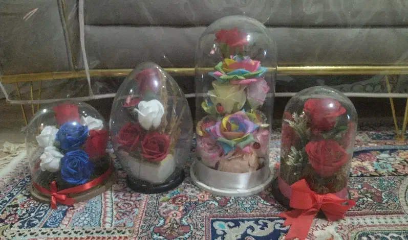 ۴عدد گل|گل مصنوعی|بومهن, |دیوار