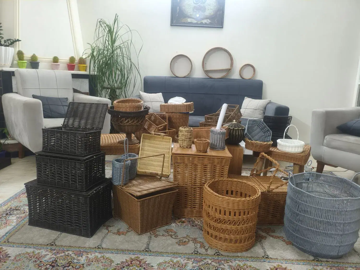 سبد حصیری|صنایع دستی و سایر لوازم تزئینی|شاهرود, |دیوار