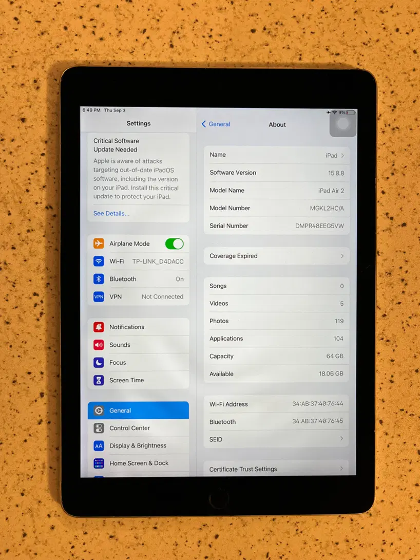 IPAD AIR2 64g|تبلت|تهران, فردوسی|دیوار