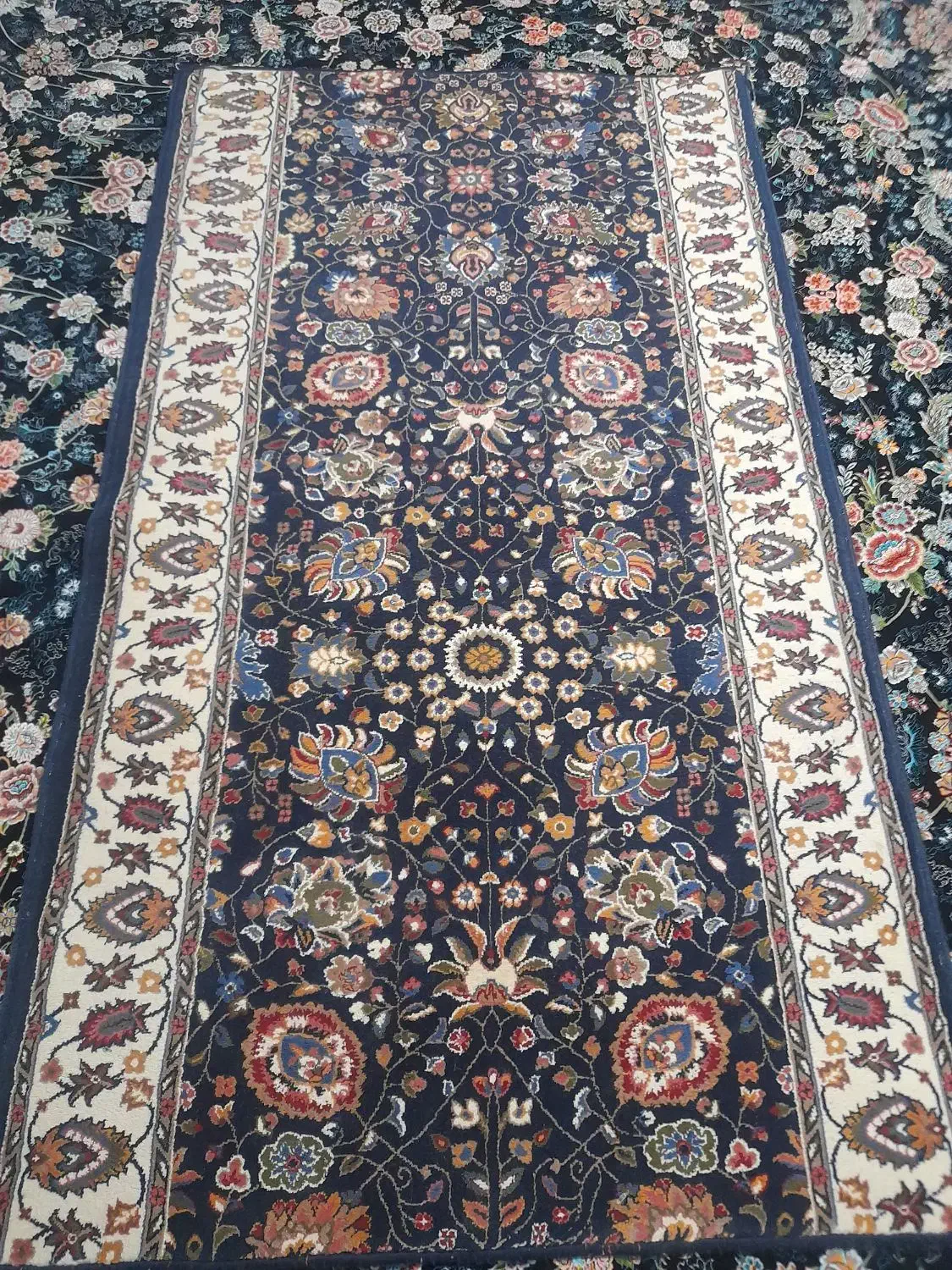 فرش کناره گبه ۱در۱نیم|گلیم، جاجیم، گبه|کرمانشاه, |دیوار