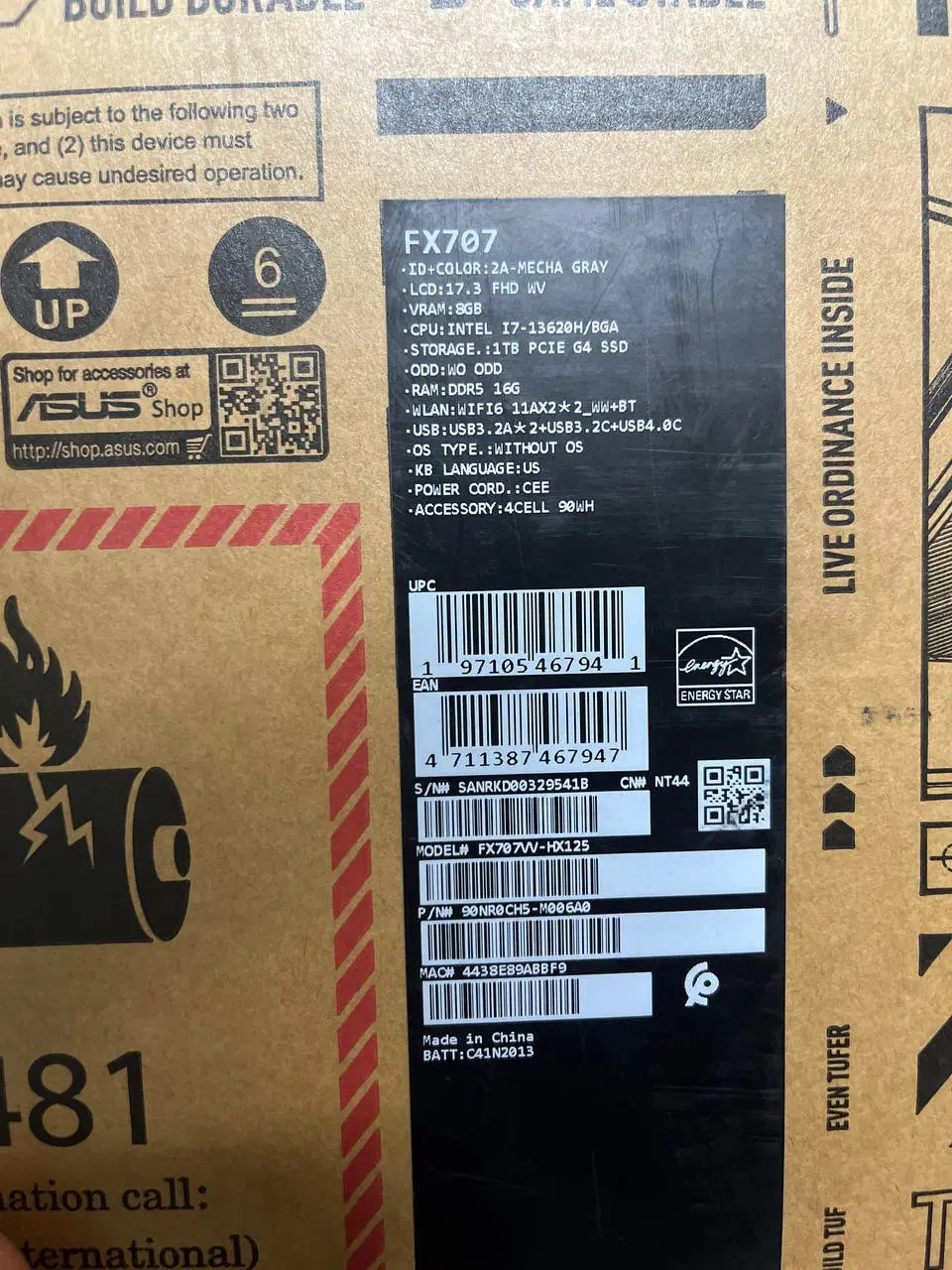 Asus tuf gaming f17 fx707vv|رایانه همراه|تهران, پونک|دیوار