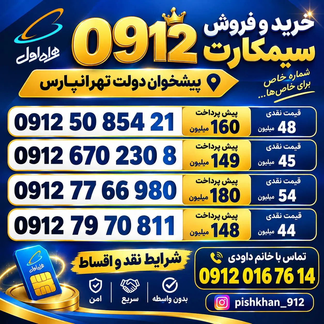 0912.50.854.21|سیمکارت|تهران, تهرانپارس شرقی|دیوار