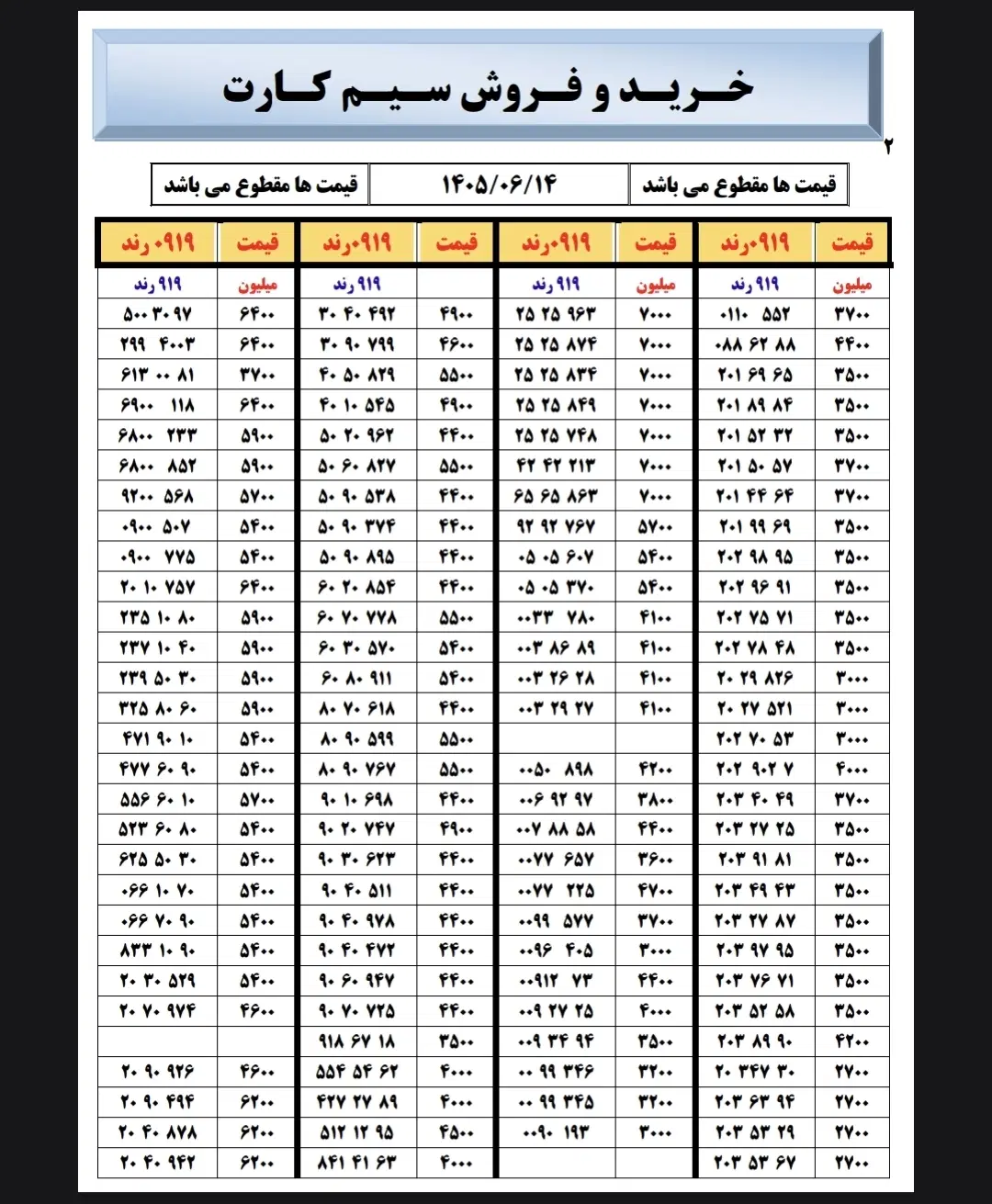 0919.459.56.50|سیم‌کارت|تهران, قیام|دیوار