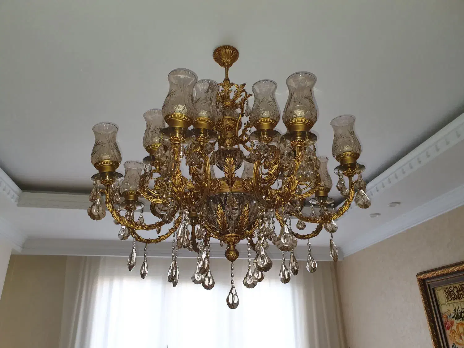 لوستر ملیکا ۸ شاخه ۱۶ لامپ|لوستر و چراغ آویز|تهران, استقلال|دیوار