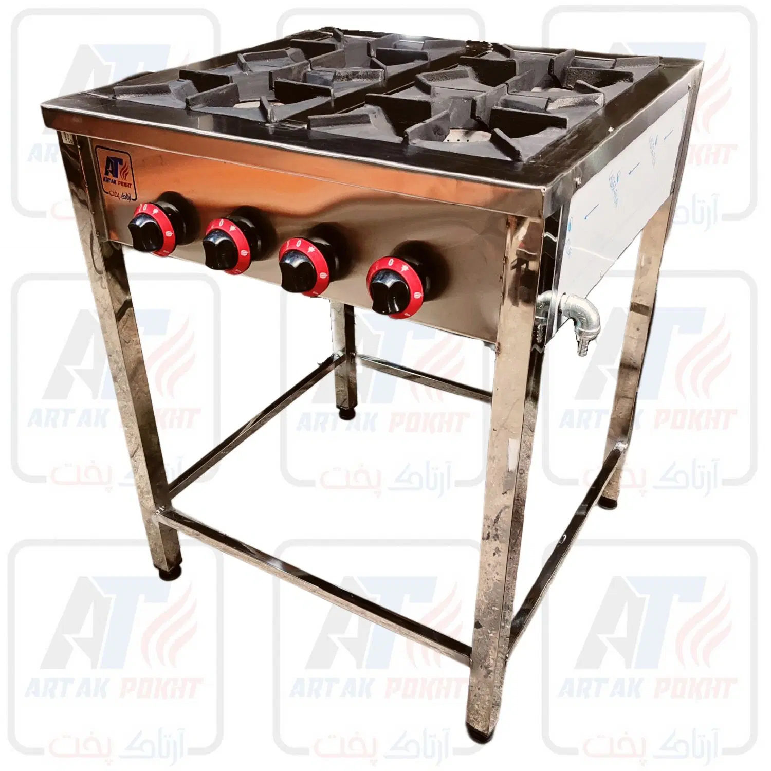 اجاق گاز صنعتی پایه دار استیل 3و4 شعله مربعی خطی|کافی‌شاپ و رستوران|مشهد, شیرحصار|دیوار