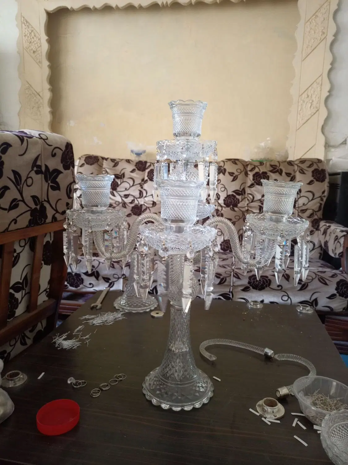 شمعدون ۵ شعله باکارا|لوستر و چراغ آویز|تهران, صفاییه (چشمه علی)|دیوار