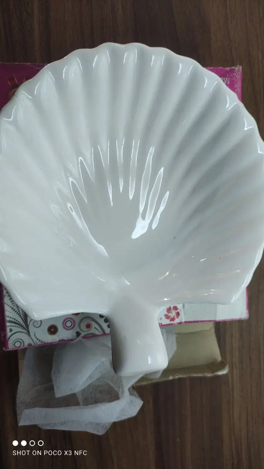 ظرف طرح صدفی همراه جعبه نو|ظروف سرو و پذیرایی|رشت, دیانتی|دیوار