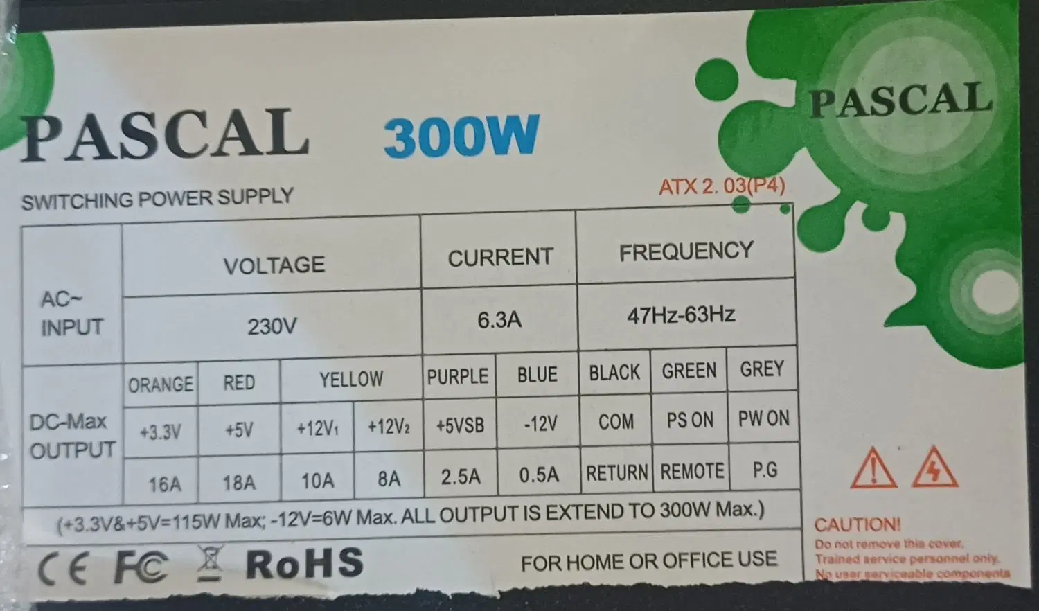 POWER SUPLY PASCAL 300W|قطعات و لوازم جانبی رایانه|اصفهان, میرعماد|دیوار