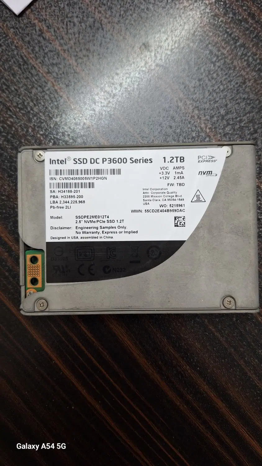 SSD Nvme intel DC p3600 1.2TB|قطعات و لوازم جانبی رایانه|فردوس (خراسان), |دیوار