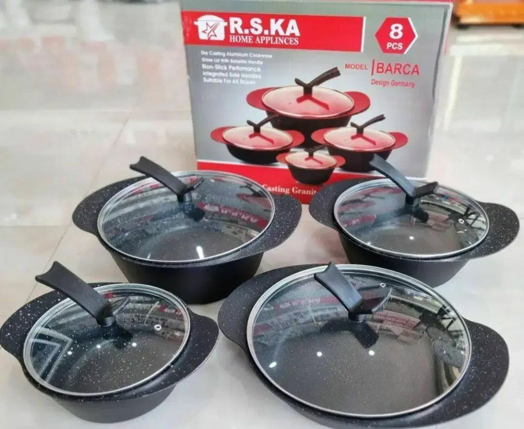 سرویس ۸ پارچه چدن داخل گرانیت رنگ مشکی|ظروف پخت‌وپز|تهران, هفده شهریور|دیوار