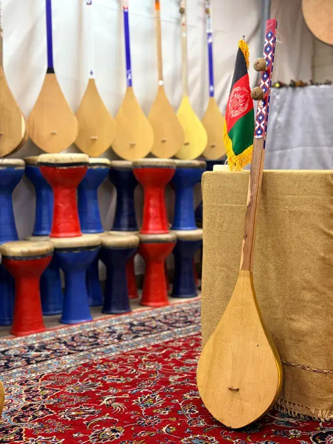 دمبوره|سازهای سنتی|باقرشهر, |دیوار