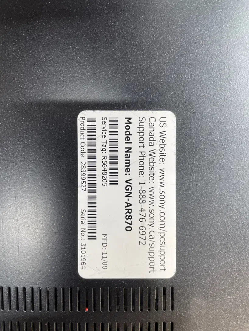 لپ تاپ وایو اصل آمریکا مدل vgn-ar870|رایانه همراه|تهران, فردوسی|دیوار